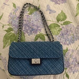 Karl Lagerfeld Blue Chain Strap Bag